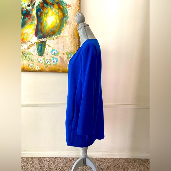 LÍNEA BY LOUIS DELL’OLIO 💙BLUE💙 V-NECK ZIP FRONT JACKET PLUS SIZE 14 🌟NWOT🌟 - Picture 6 of 16